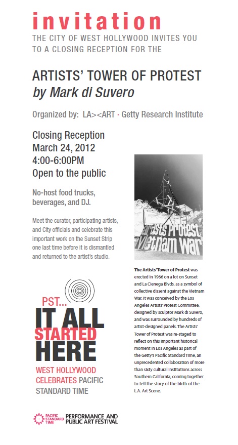 Be Our Guest: Artists’ Tower Of Protest Closing Reception